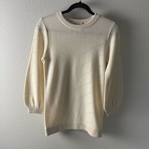 Amour Vert Lightweight Cozy Wool Sweater Ivory 3/4 Sleeves Casual Women’s XS